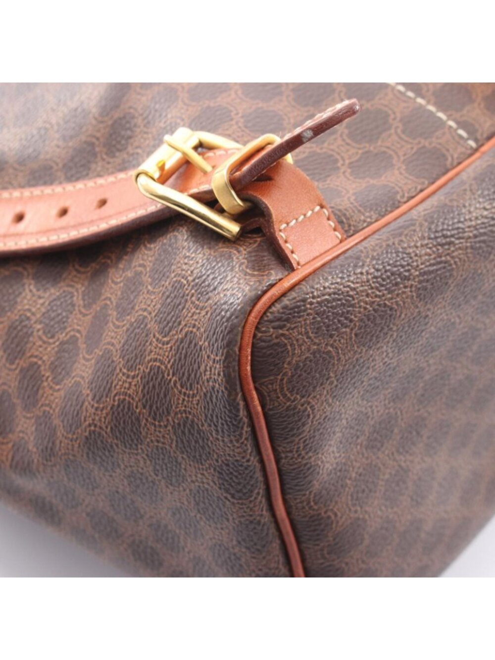 Celine Backpack Macadam Brown Canvas Leather - Picture 5 of 9